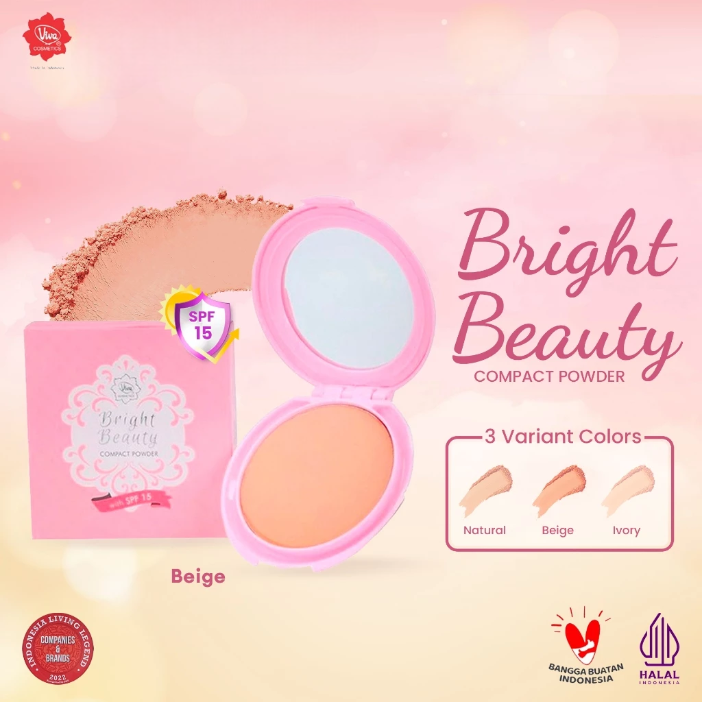 Viva Bright Beauty Compact Powder SPF 15 - 1 Ivory