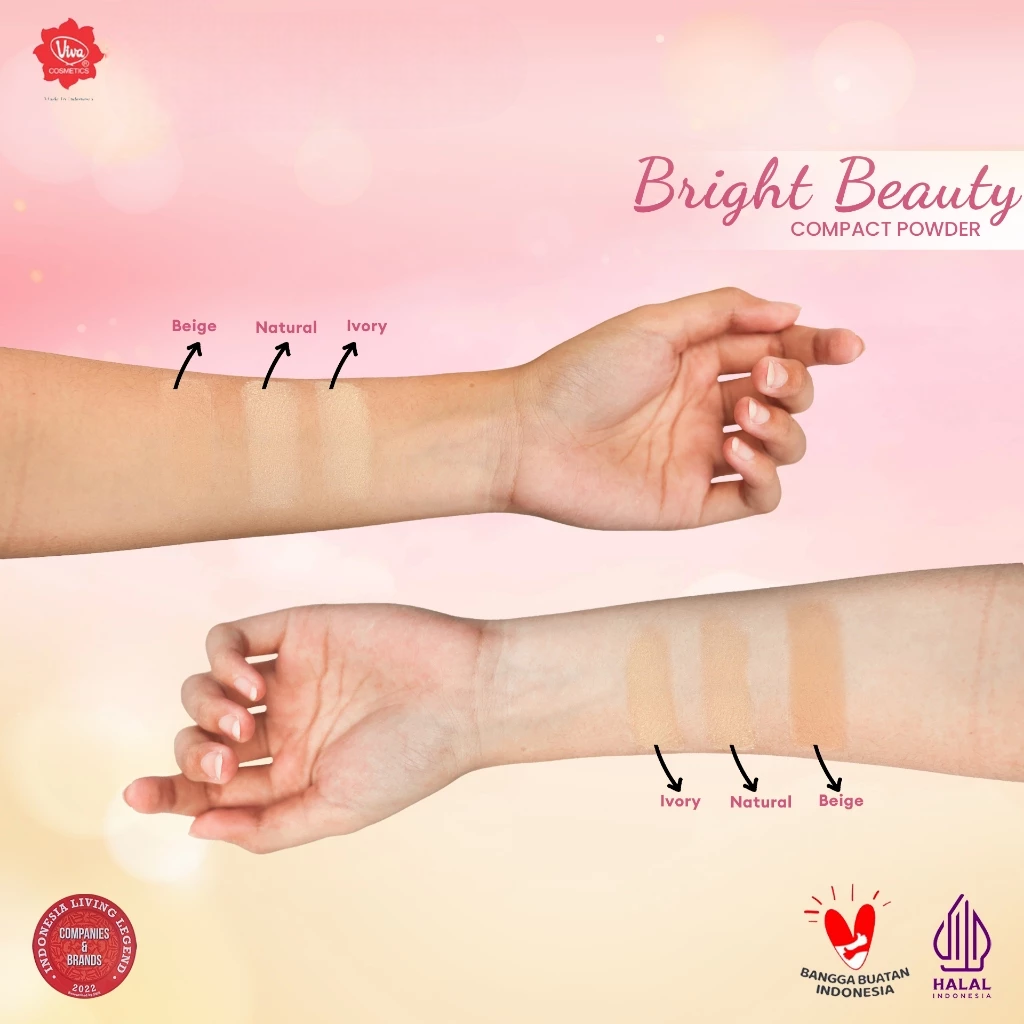 Viva Bright Beauty Compact Powder SPF 15 - 1 Ivory