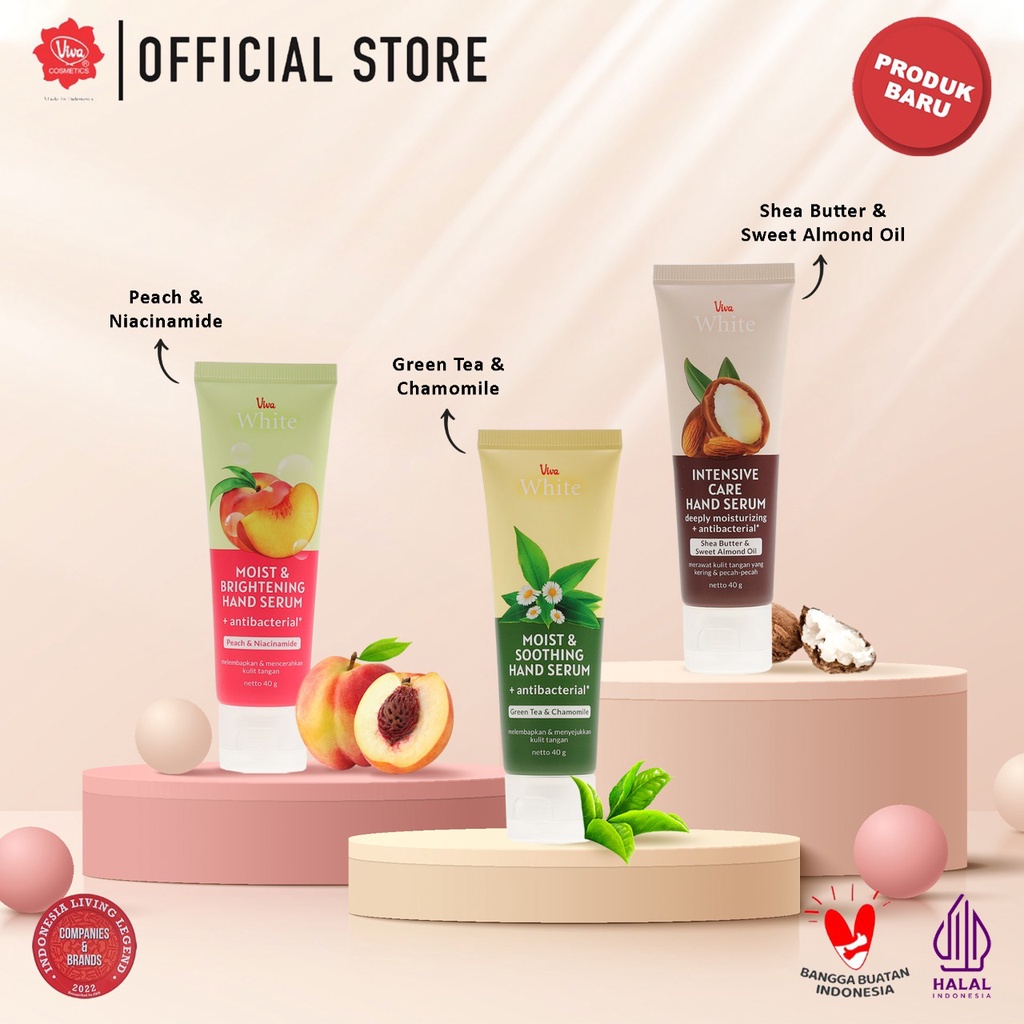 Viva White Hand Serum + Antibacterial 40gr - Green Tea & Chamomile (Hijau) Viva White Hand Serum + Antibacterial 40gr - Green Tea & Chamomile (Hijau)
