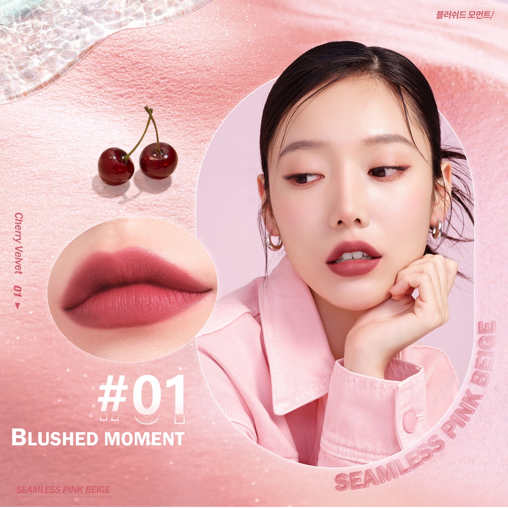 BNB Barenbliss Cherry Makes Cheerful Lip Velvet - 01 Blushed Moment BNB Barenbliss Cherry Makes Cheerful Lip Velvet - 01 Blushed Moment