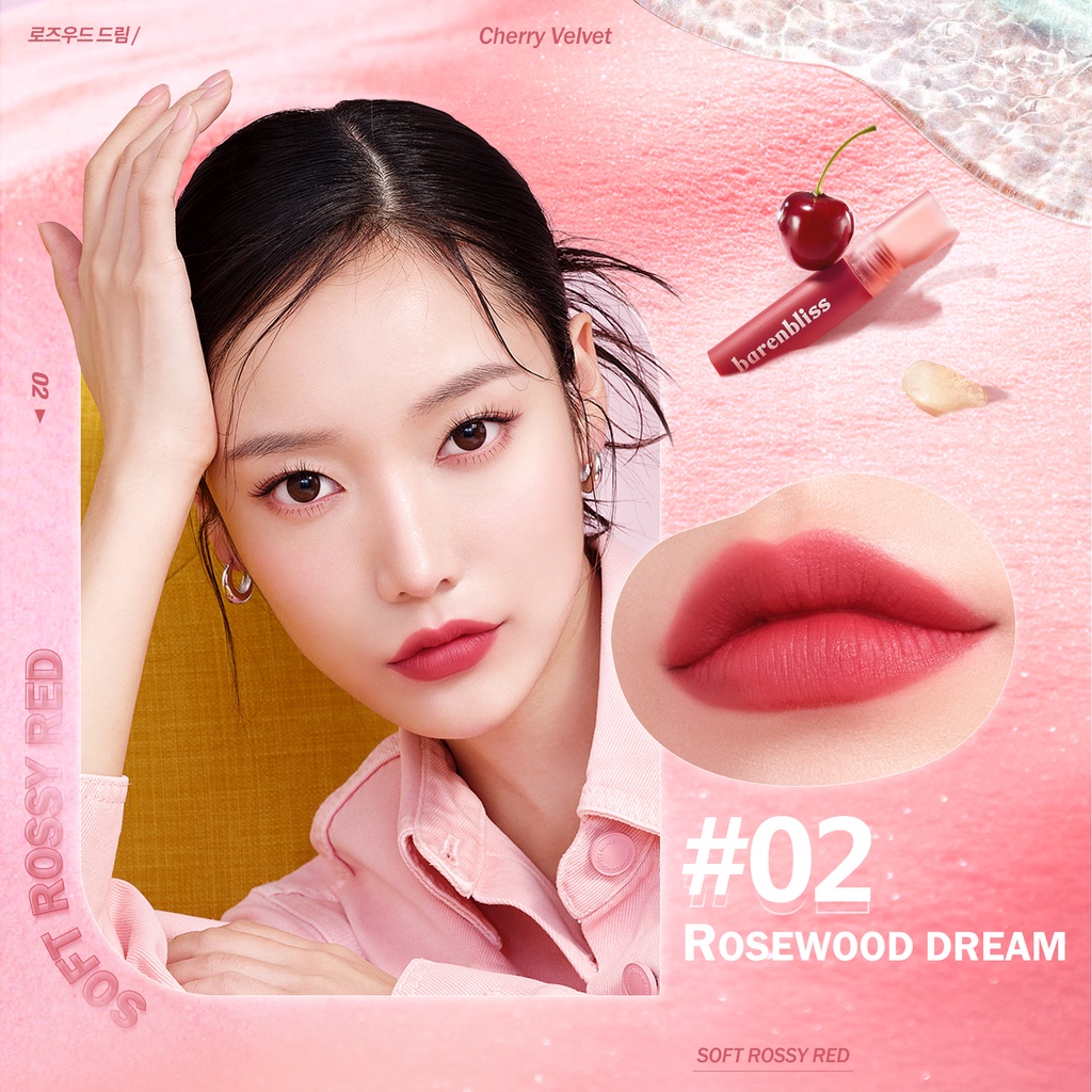 BNB Barenbliss Cherry Makes Cheerful Lip Velvet - 02 Rosewood Dream BNB Barenbliss Cherry Makes Cheerful Lip Velvet - 02 Rosewood Dream