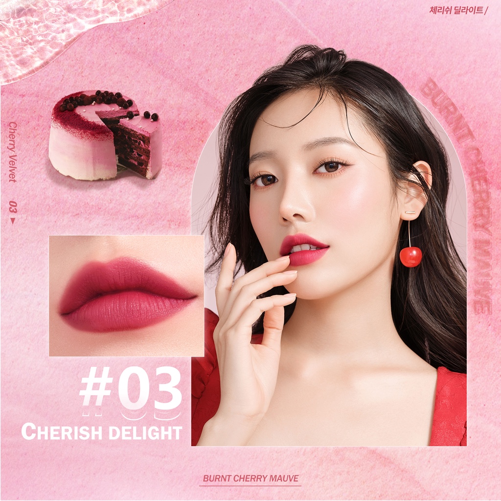 BNB Barenbliss Cherry Makes Cheerful Lip Velvet - 03 Cherish Delight BNB Barenbliss Cherry Makes Cheerful Lip Velvet - 03 Cherish Delight