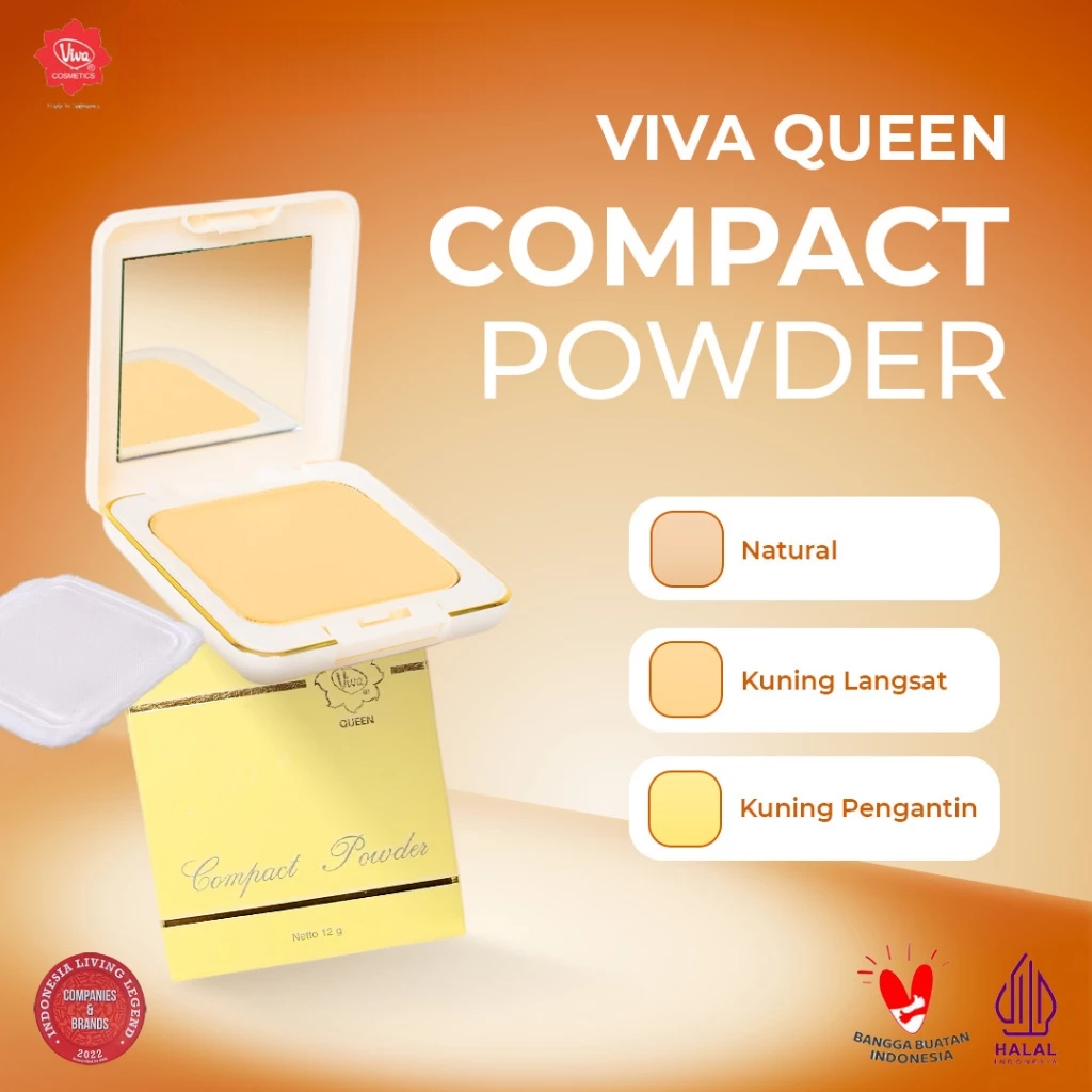 Viva Queen Compact Powder FULL SIZE 12gr - Kuning Langsat