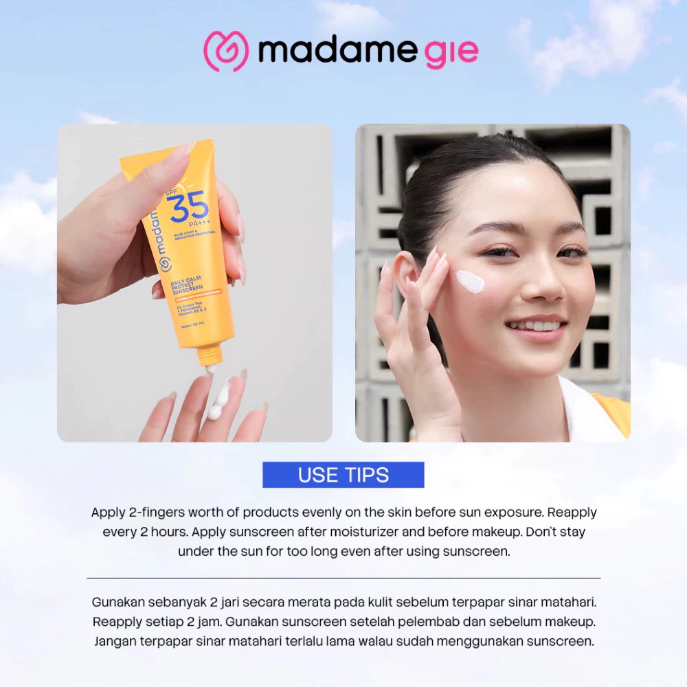 Madame Gie Daily Calm Protect Sunscreen SPF35 PA+++ 50ml