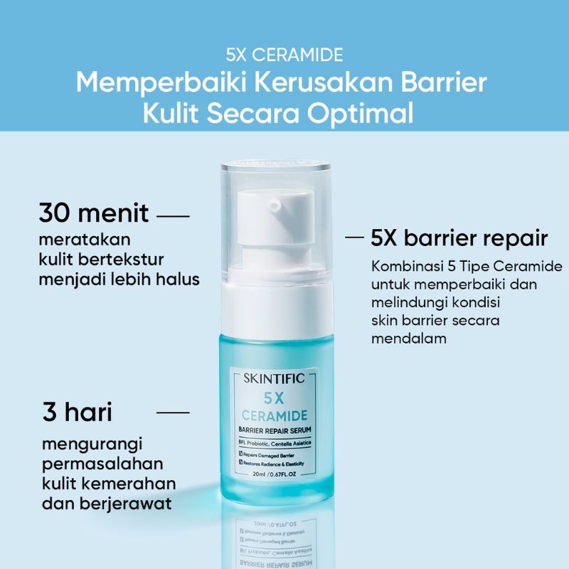 (PAKET) Skintific Barrier Repair 2in1 Set - 5x Ceramide Barrier Repair Serum 20ml + 5x Ceramide Barrier Repair Moisturizer Gel 30gr