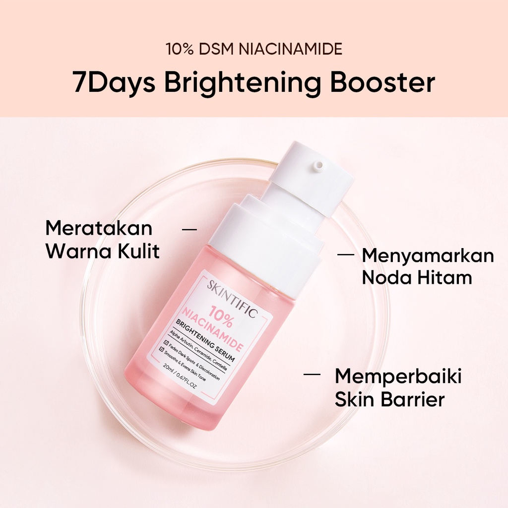 (PAKET) Skintific Basic Glowing Set 2in1 - 10% Niacinamide Serum 20ml + MSH Niacinamide Moisture Gel 30gr