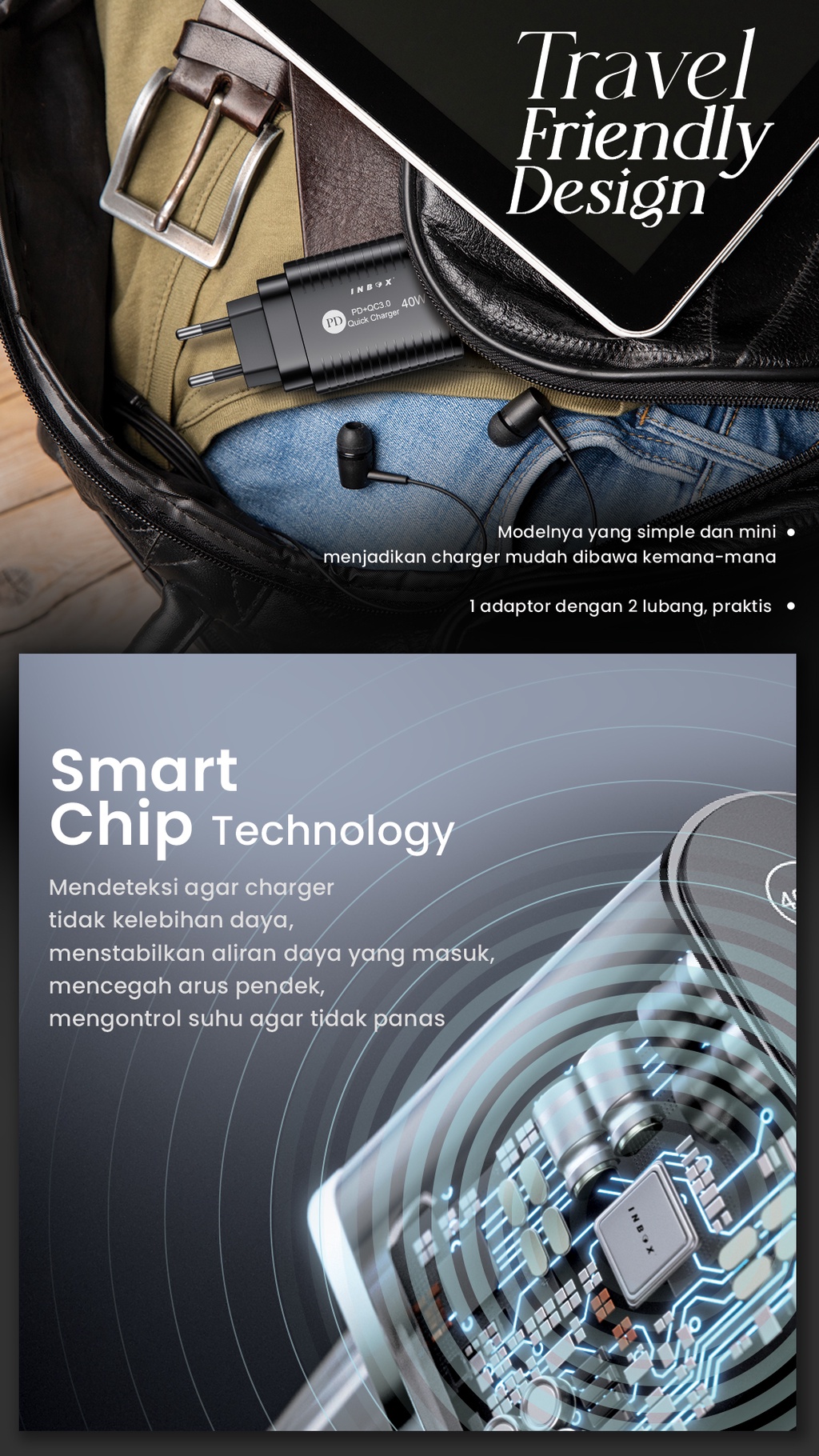 Inbox Adaptor Power Delivery PDA-2 40W (Dual Port TypeC)