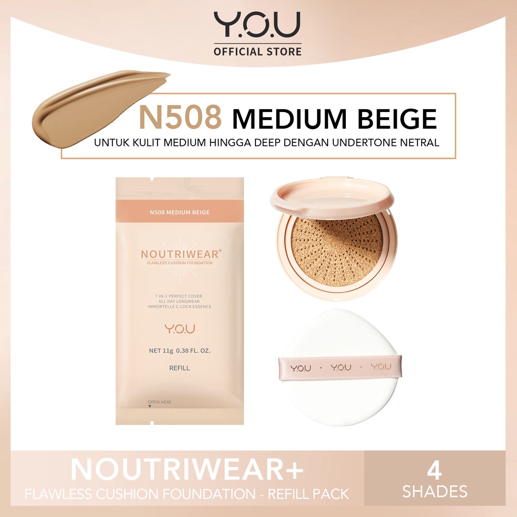 YOU Noutriwear+ Flawless Cushion Foundation REFILL - N508 Medium Beige