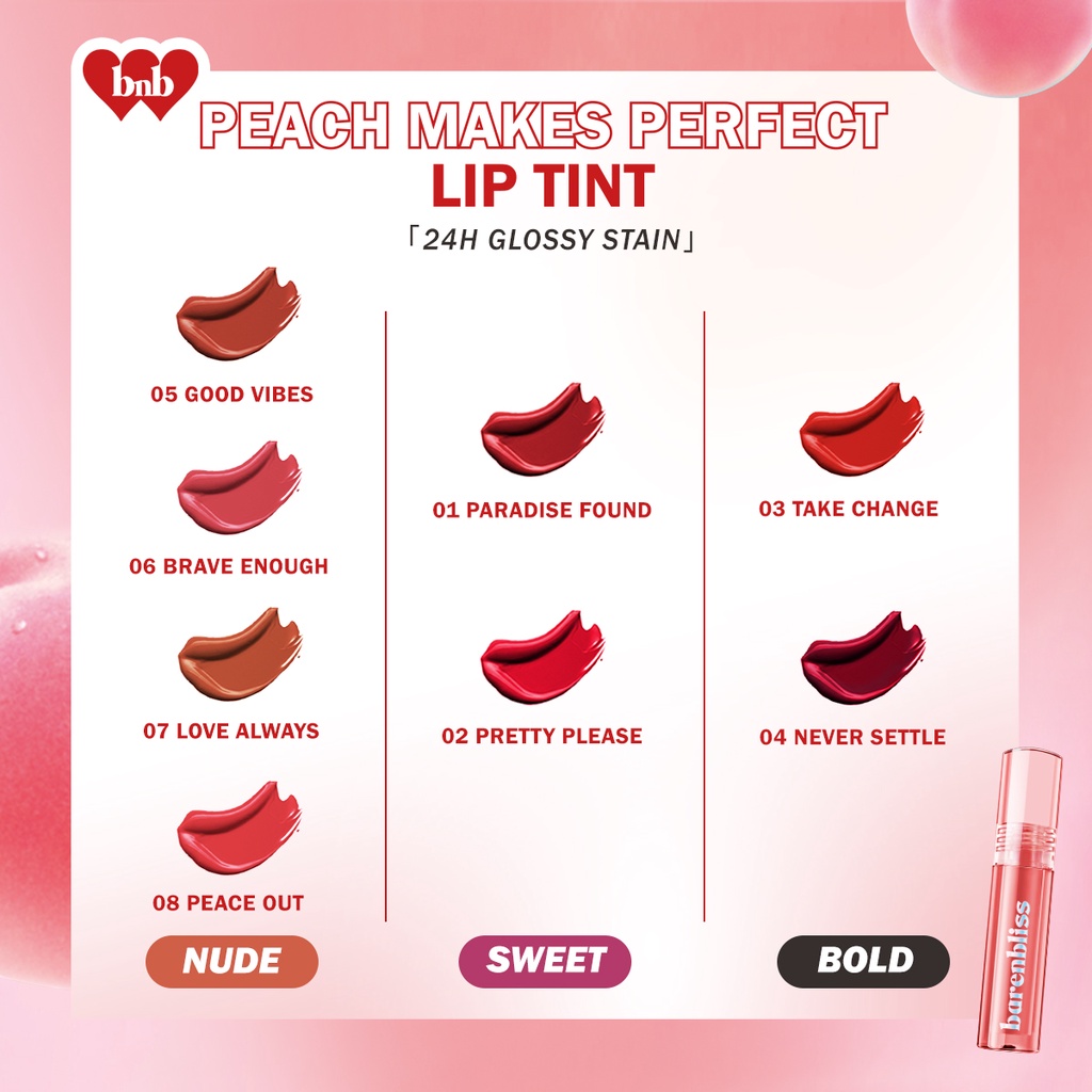 BNB Barenbliss Peach Makes Perfect Lip Tint - 06 Brave Enough