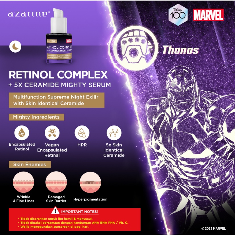 Azarine x Marvel Retinol Complex + 5x Ceramide Mighty Serum 20ml *