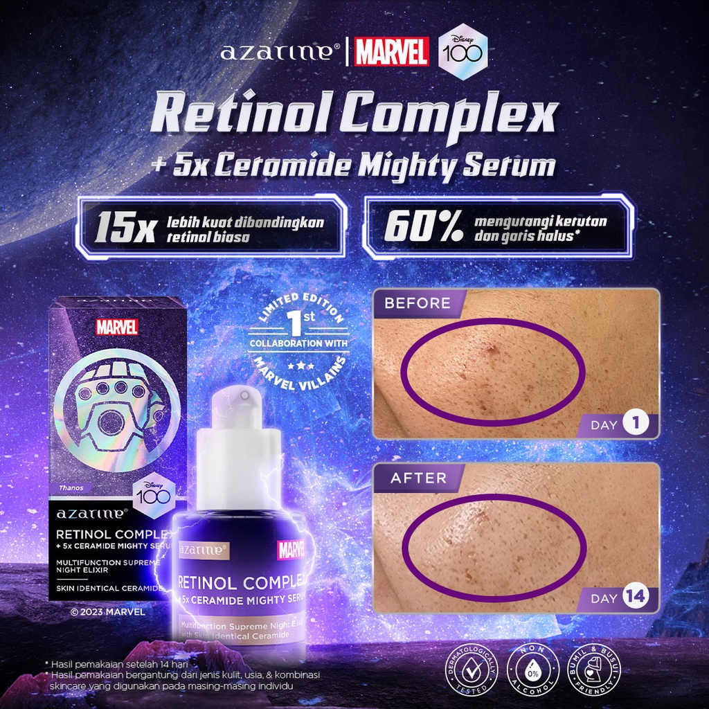 Azarine x Marvel Retinol Complex + 5x Ceramide Mighty Serum 20ml *