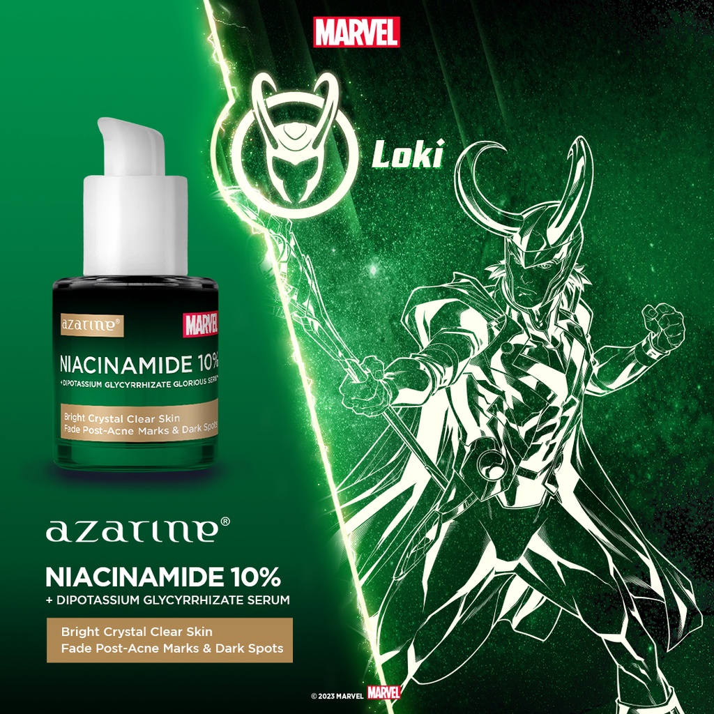 Azarine X Marvel Niacinamide 10 Dipotassium Glycyrrhizate Glorious Serum 20ml 8939