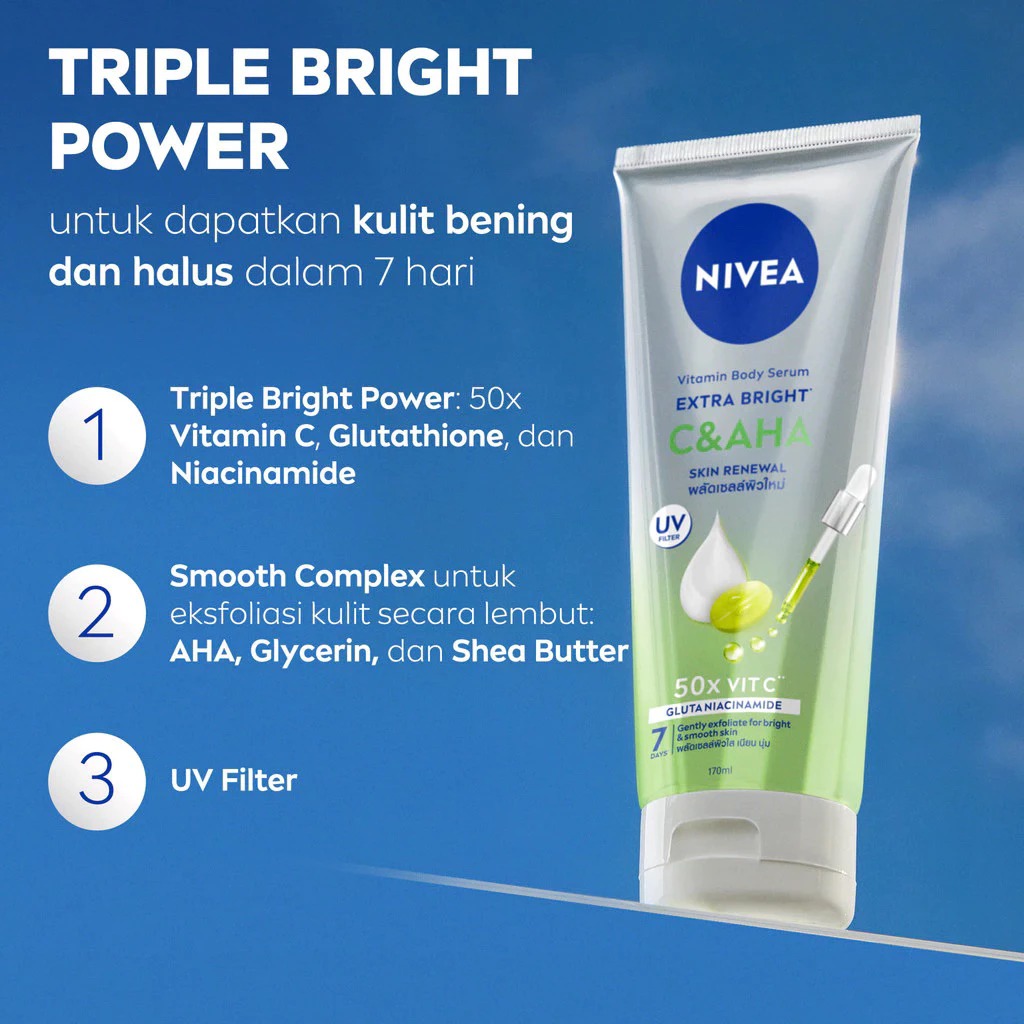 Nivea Body Serum Extra Bright 170ml - C&AHA Skin Renewal