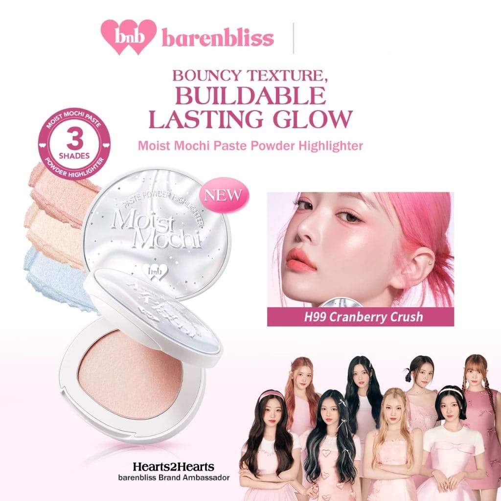 BNB Barenbliss Moist Mochi Paste Powder Highlighter 4.5gr - H56 Amber Pear