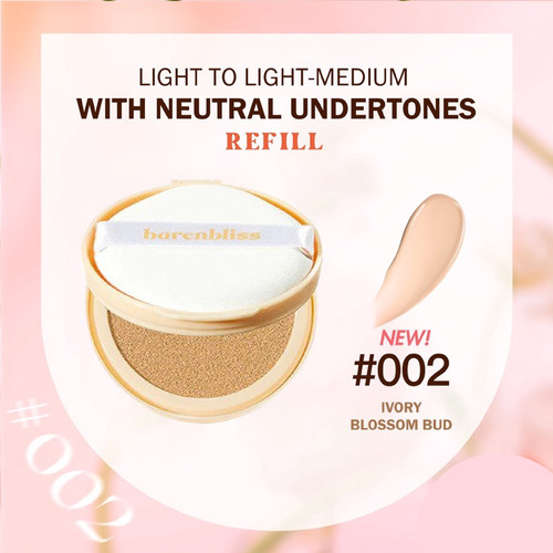 BNB Barenbliss True Beauty Inside Cushion 12gr REFILL - 002 Ivory Blossom Bud BNB Barenbliss True Beauty Inside Cushion 12gr REFILL - 002 Ivory Blossom Bud