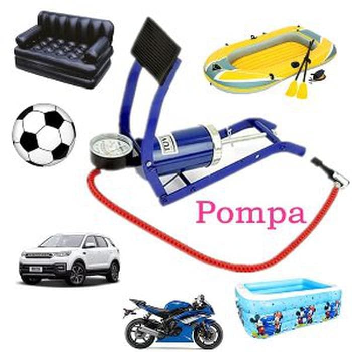 Pompa Angin Manual Injak Model Silinder Tabung (Foot Pump)