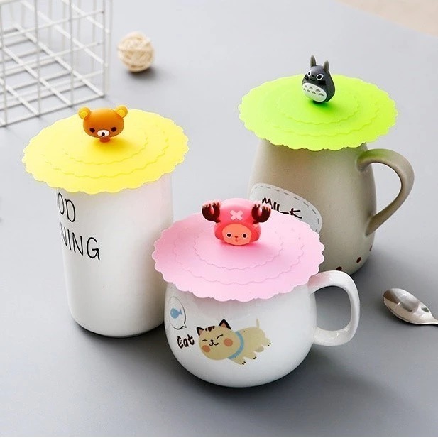 Tutup Gelas Silikon Karakter Lucu (Silicone Mug Cover)