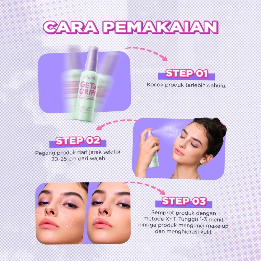 Dazzle Me Get a Grip! Makeup Setting Spray Acne Soothing 60ml (TOSCA)