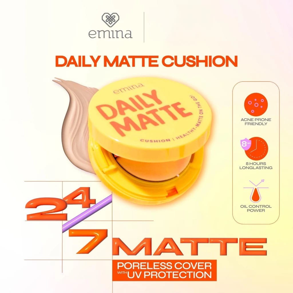 Emina Daily Matte Cushion SPF25 PA++ 15gr - N02 Natural