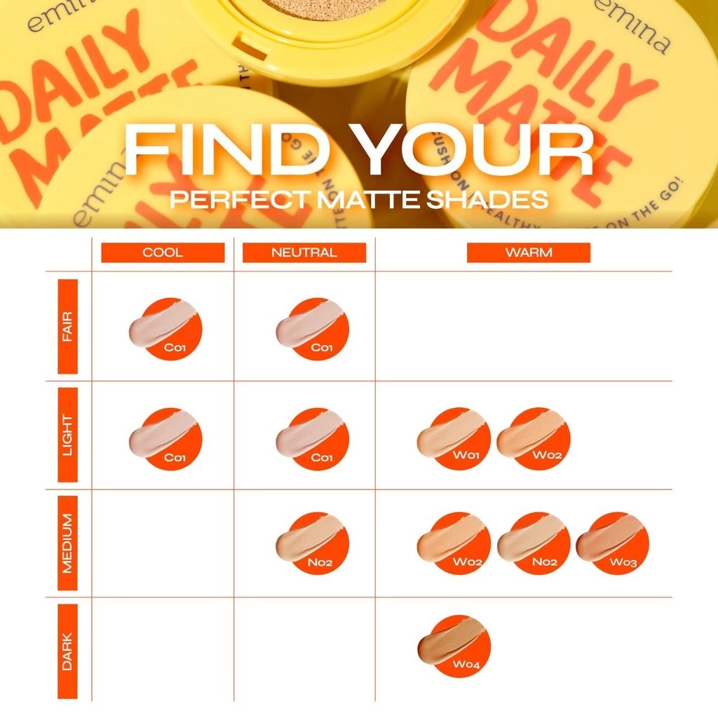 Emina Daily Matte Cushion SPF25 PA++ 15gr - N02 Natural