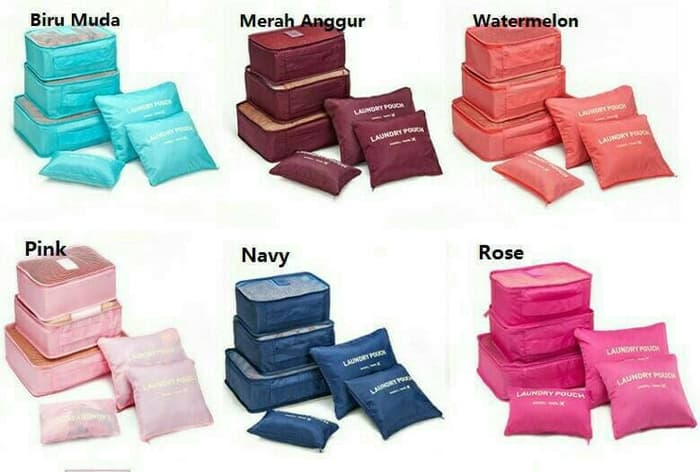 Travel Bag Set 6in1 - Tas Penyekat Koper untuk Travelling