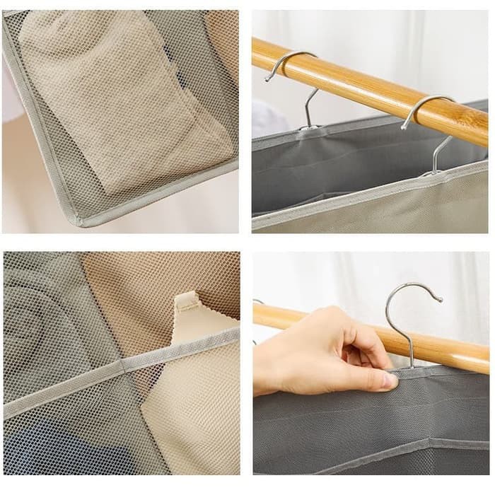 Hanging Underwear Pouch 30 Sekat Bahan Jaring (2 Sisi)