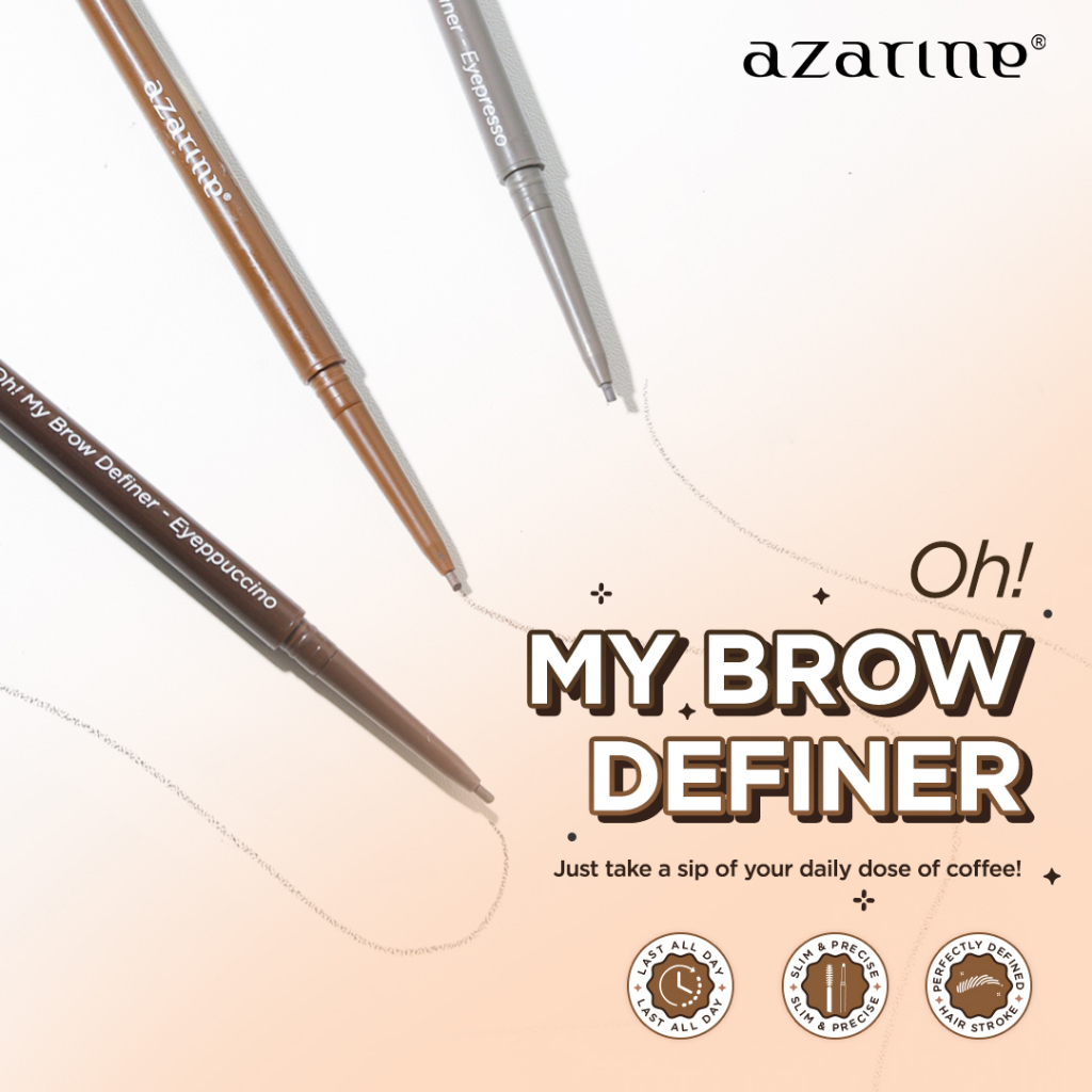 Azarine Oh! My Brow Definer - 01 Eyeppuccino (DARK BROWN)