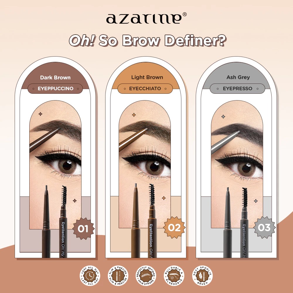 Azarine Oh! My Brow Definer - 02 Eyecchiato (WARM BROWN)