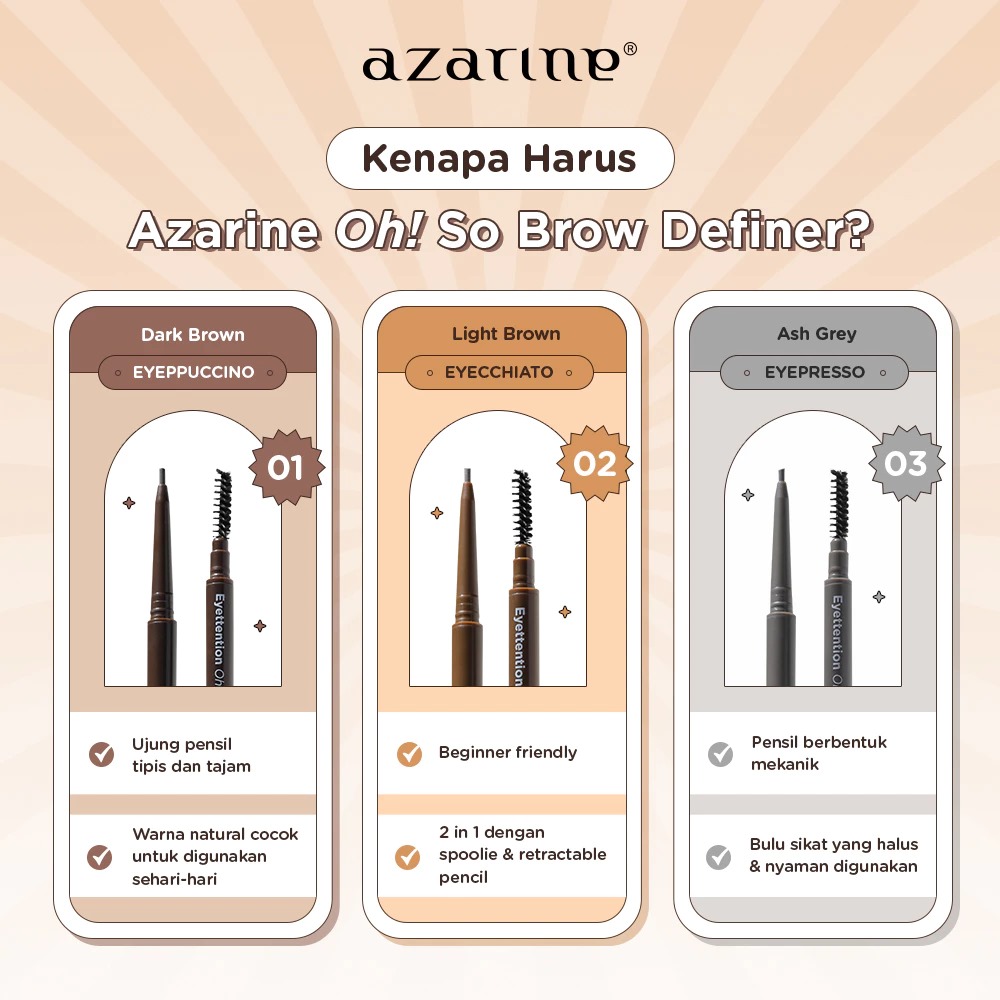 Azarine Oh! My Brow Definer - 02 Eyecchiato (WARM BROWN)