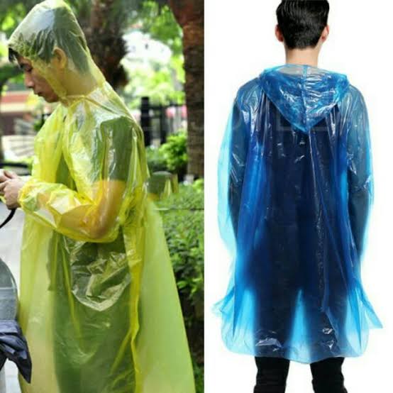 Jas Hujan Darurat Plastik Sekali Pakai (Disposable Raincoat)