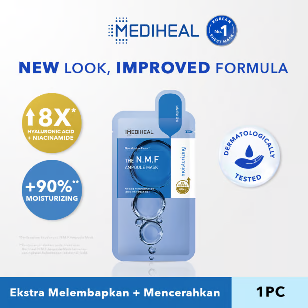 Mediheal Ampoule Sheet Mask - N.M.F. Moisturizing (Biru) Mediheal Ampoule Sheet Mask - N.M.F. Moisturizing (Biru)