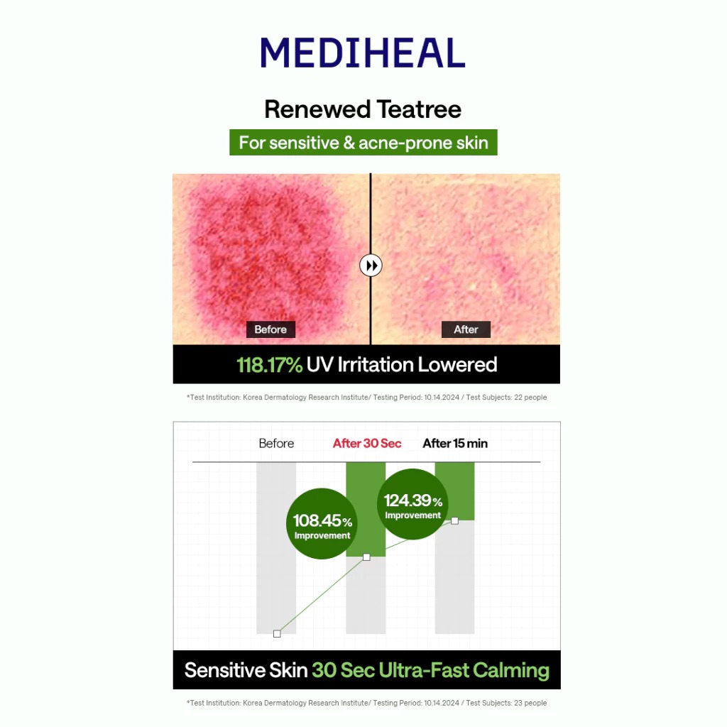 Mediheal Essential Mask - TEATREE Calming Moisture (Hijau)