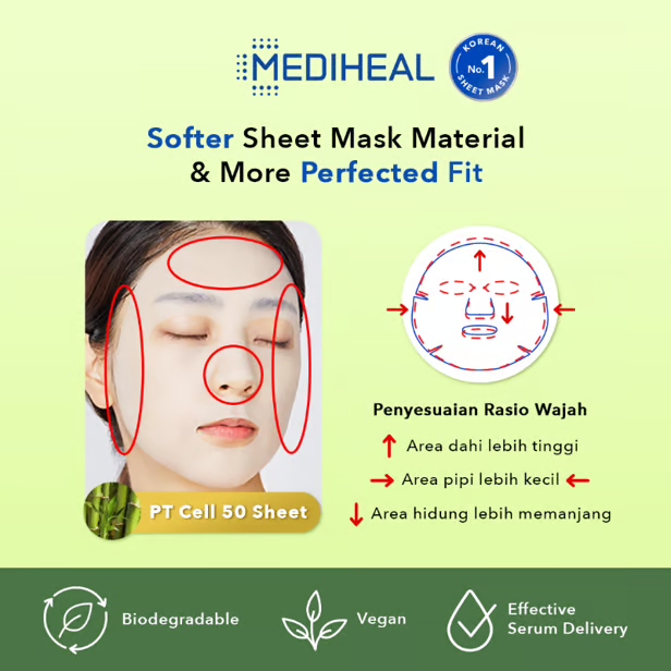 Mediheal Essential Sheet Mask - Tea Tree Calming (Hijau)