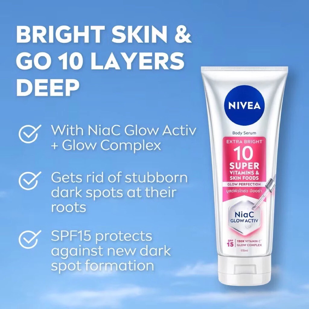 Nivea Extra Bright 10 Super Vitamins & Skin Foods Glow Perfection 170ml