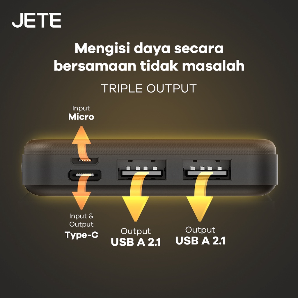 JETE Powerbank C9 Series 10000mAh - Power Delivery 3 Output (22.5W)