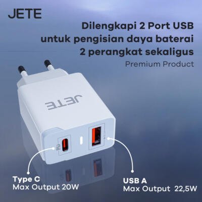 JETE Adaptor E2 Power Delivery 2Out 22,5W