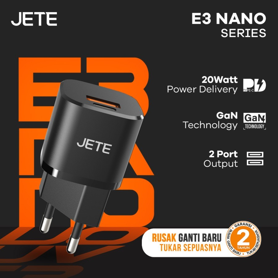 JETE Adaptor E3 GaN 2Out 20W JETE Adaptor E3 GaN 2Out 20W