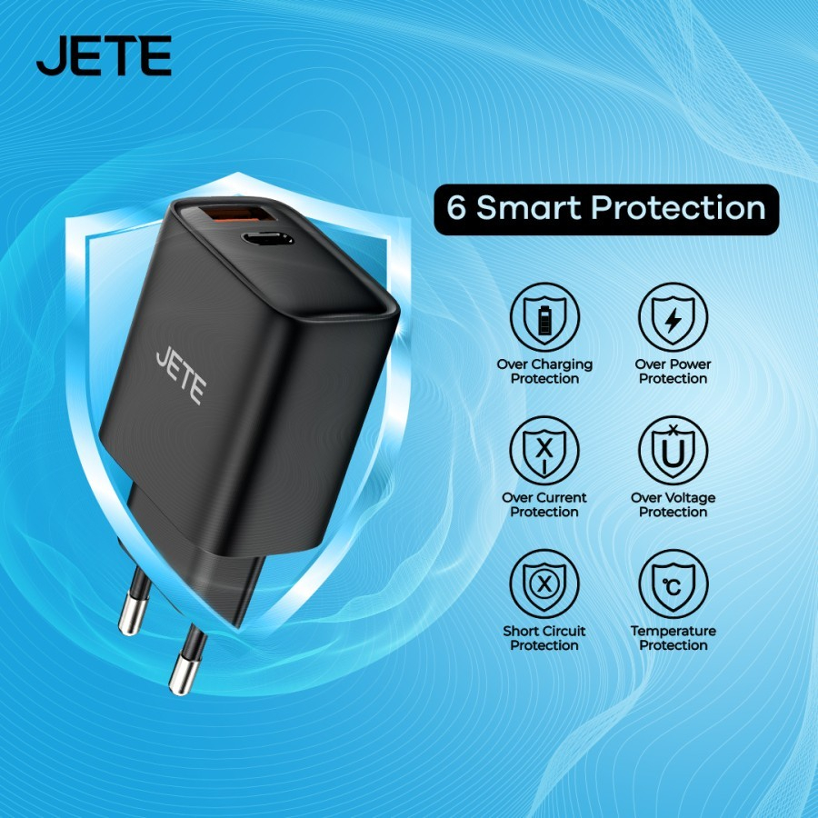 JETE Adaptor E21 Power Delivery (2 Output) 33W - USB-C & USB-A Series