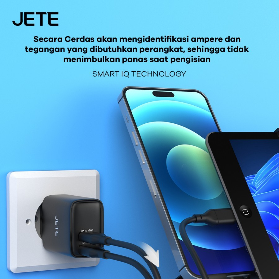 JETE Adaptor E21 Power Delivery (2 Output) 33W - USB-C & USB-A Series