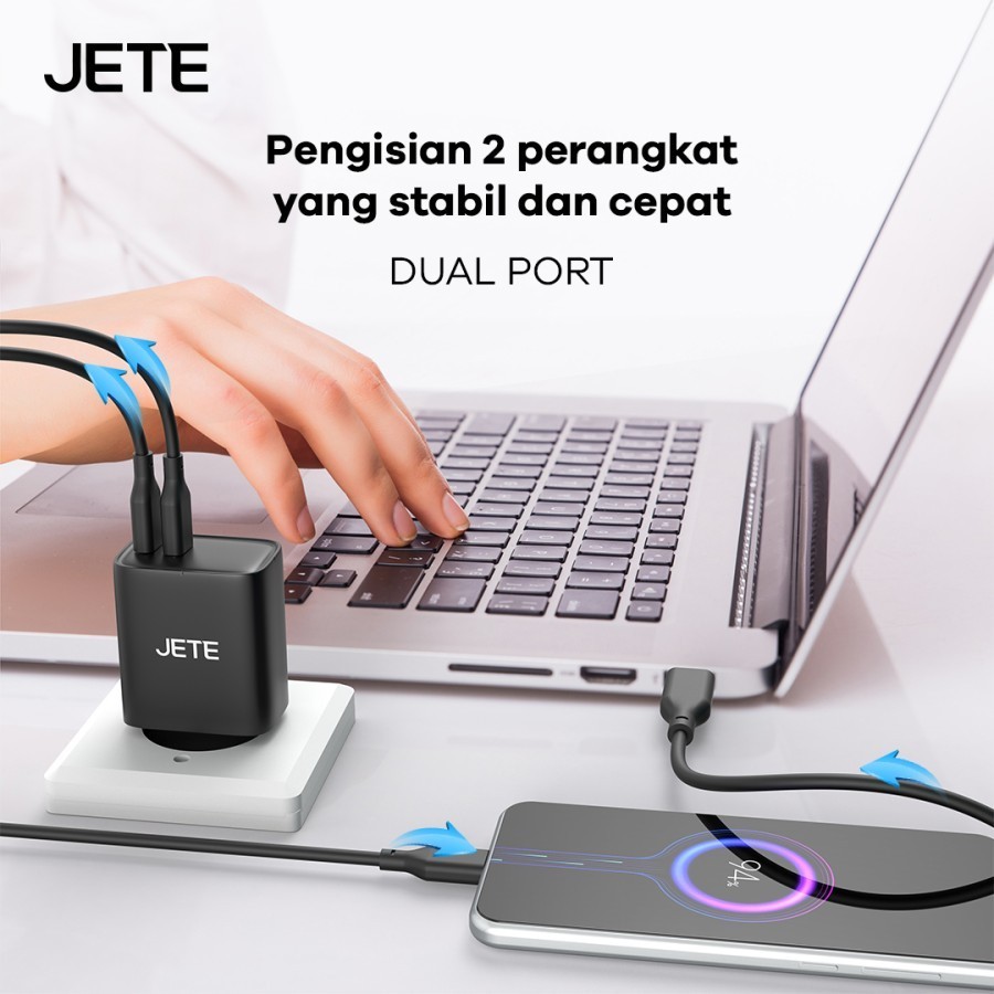 JETE Adaptor E21 Power Delivery (2 Output) 33W - USB-C & USB-A Series