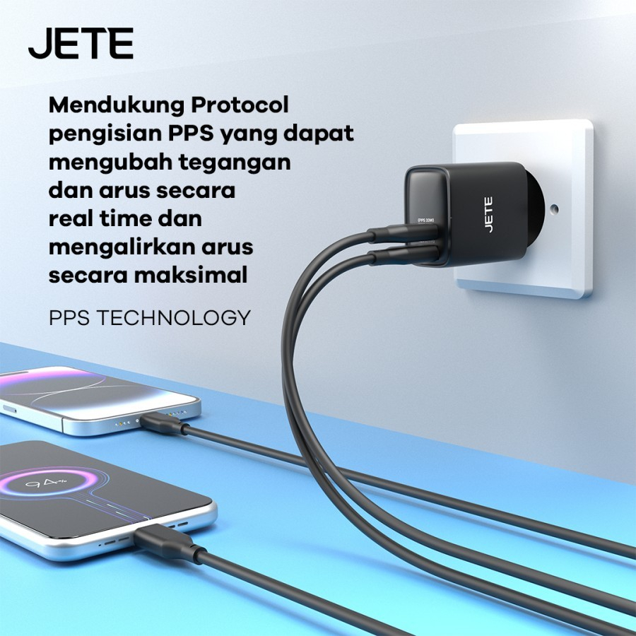 JETE Adaptor E21 Power Delivery (2 Output) 33W - USB-C & USB-A Series