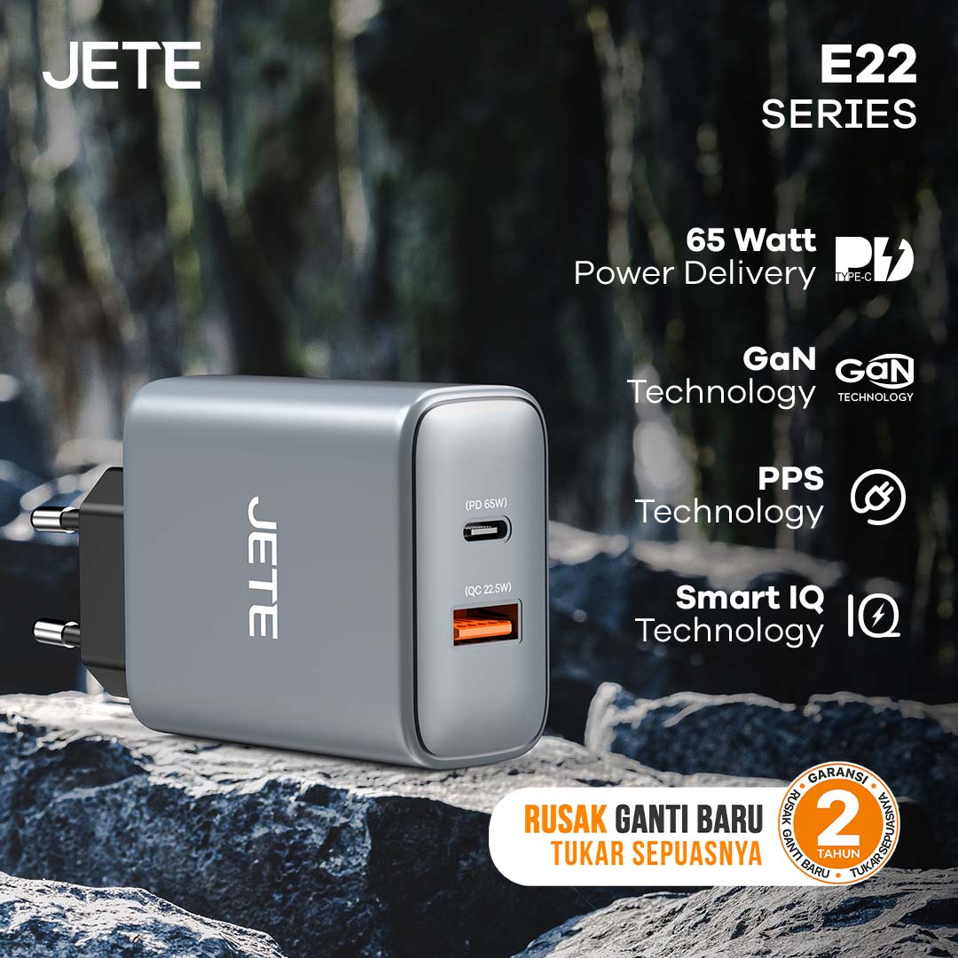 JETE Adaptor E22 GaN 2Out 65W JETE Adaptor E22 GaN 2Out 65W