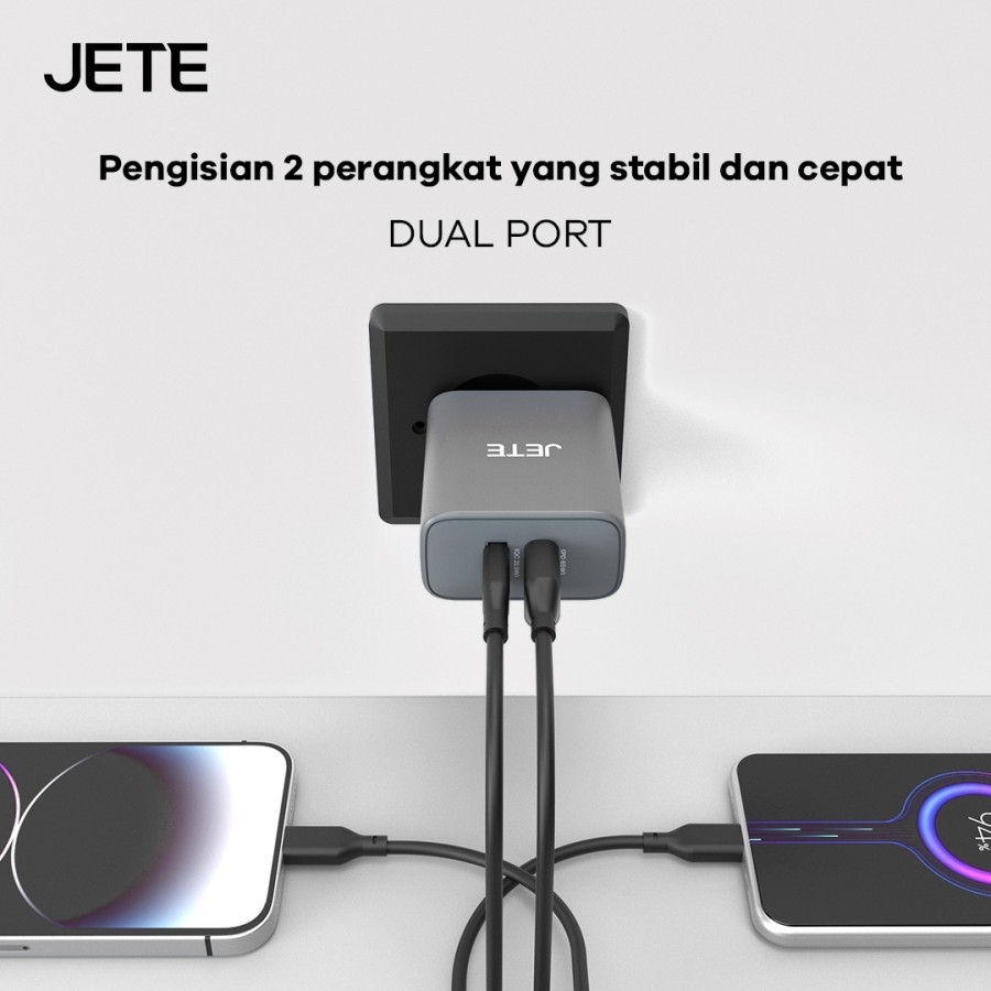 JETE Adaptor E22 GaN 2Out 65W
