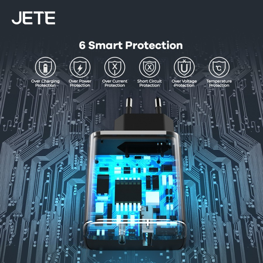 JETE Adaptor E22 GaN 2Out 65W