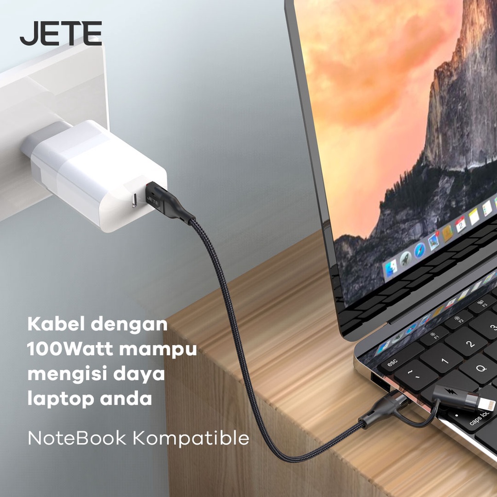 JETE Kabel CX7B 4in1 (USB A, Type-C, Lightning) 120cm