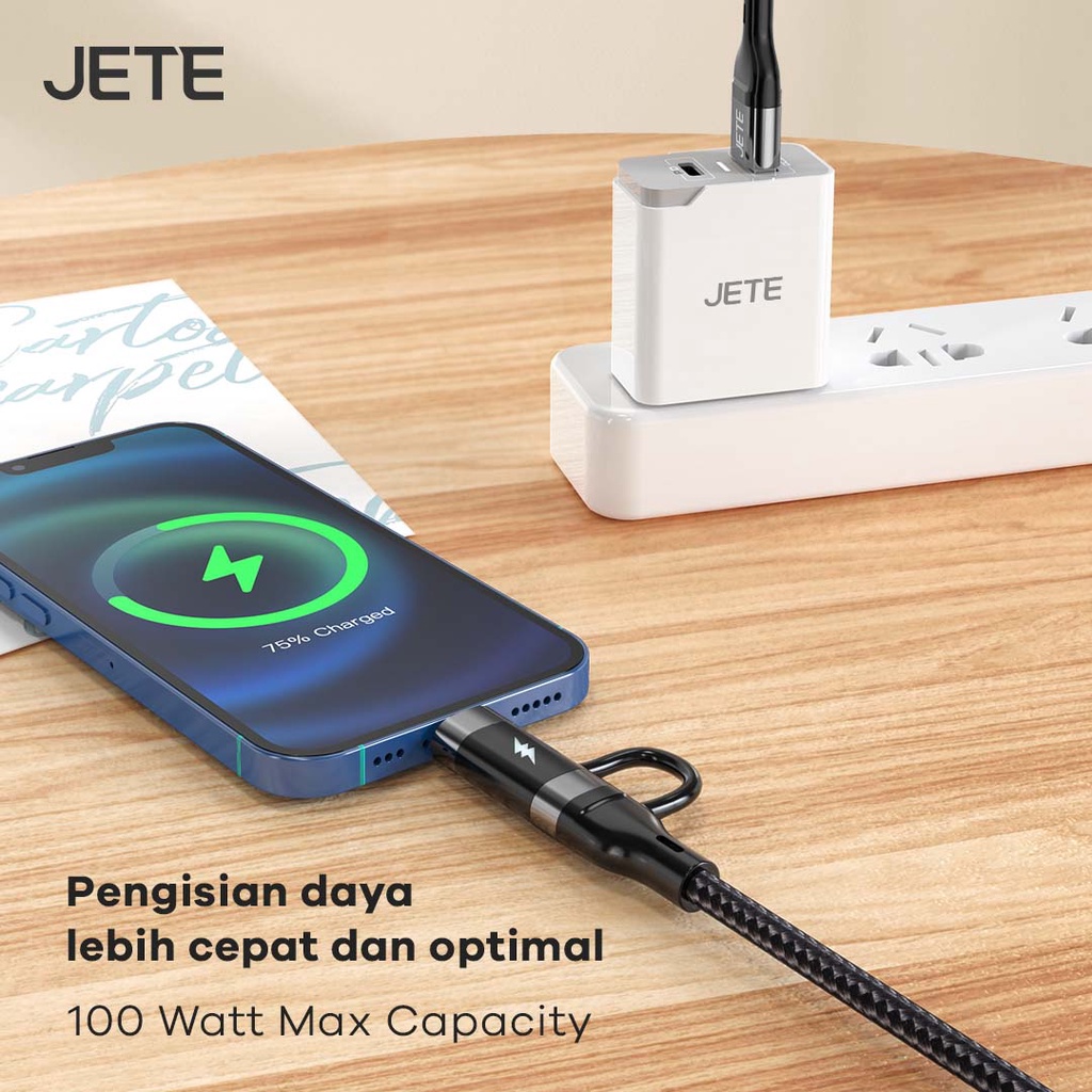 JETE Kabel CX7B 4in1 (USB A, Type-C, Lightning) 120cm