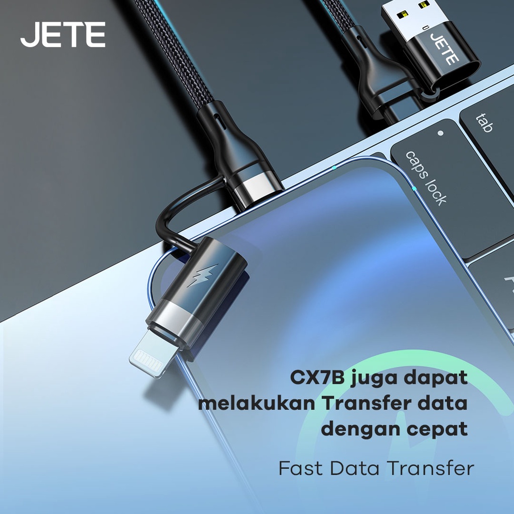 JETE Kabel CX7B 4in1 (USB A, Type-C, Lightning) 120cm