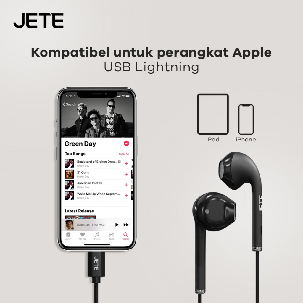 JETE Handsfree Classic 2 - Colokan Lightning