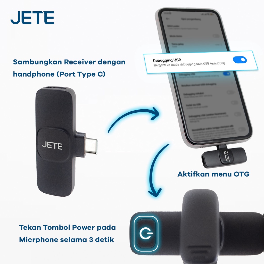 JETE Wireless Clip On Mic CO1