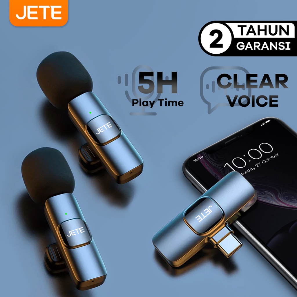 JETE Wireless Clip On 2in1 CO1 (Dual Mic)